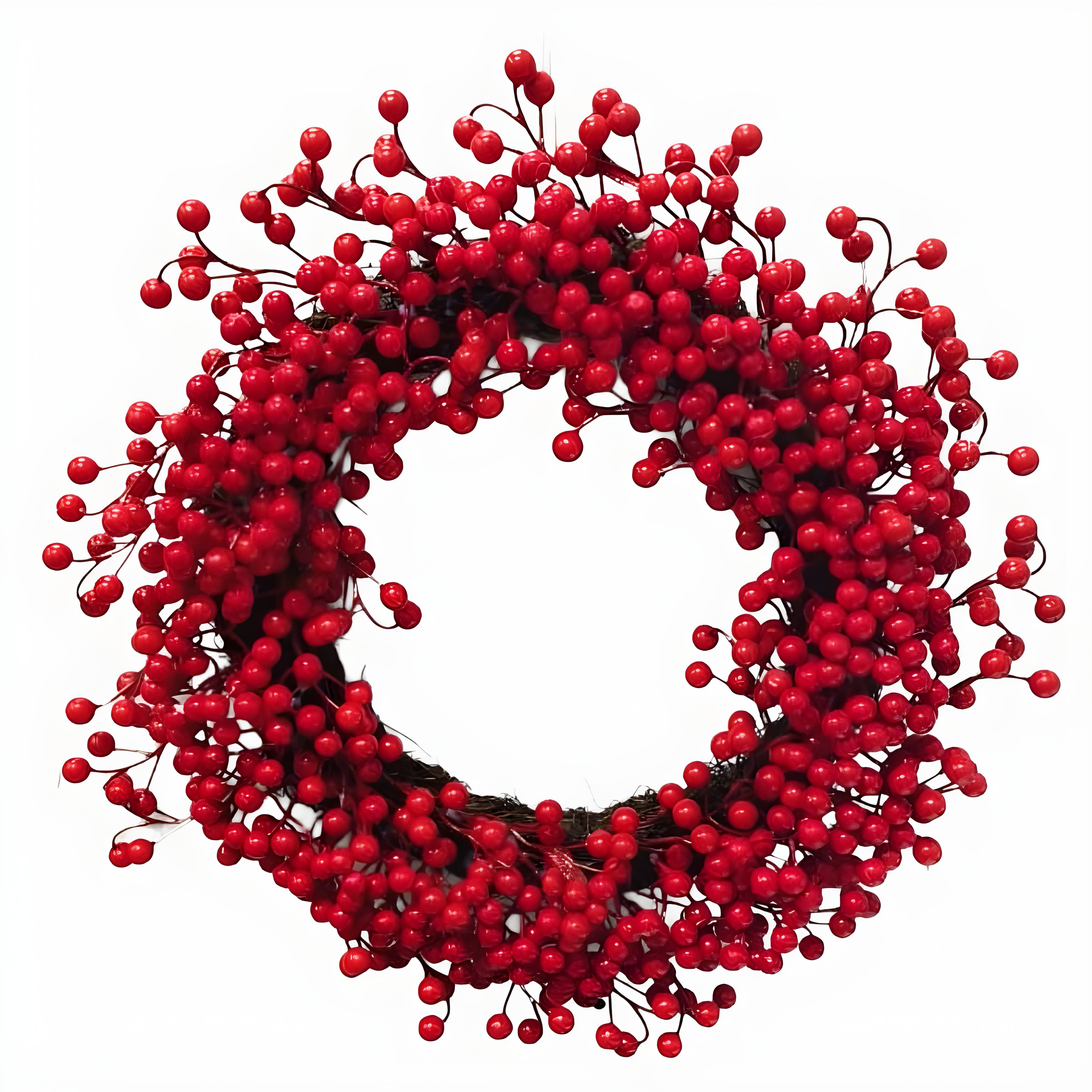(1 Pc) Christmas Red Berry Wreath