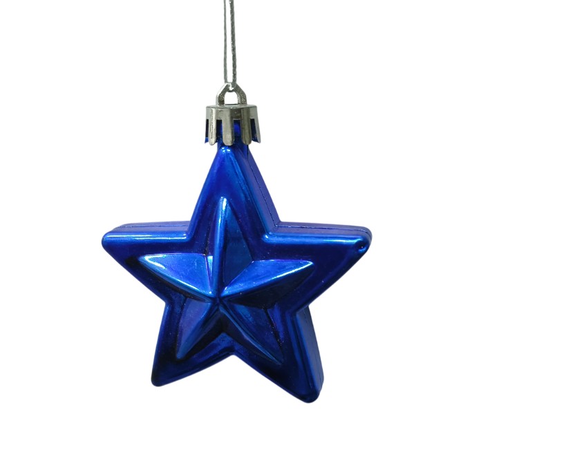 (1 Pkt, 6 Stars) Blue Hanging Star Ornaments