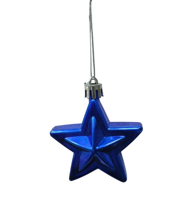 (1 Pkt, 6 Stars) Blue Hanging Star Ornaments