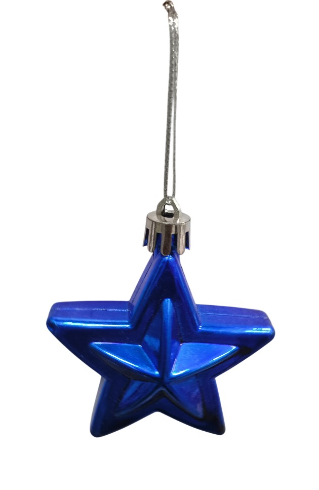 (1 Pkt, 6 Stars) Blue Hanging Star Ornaments