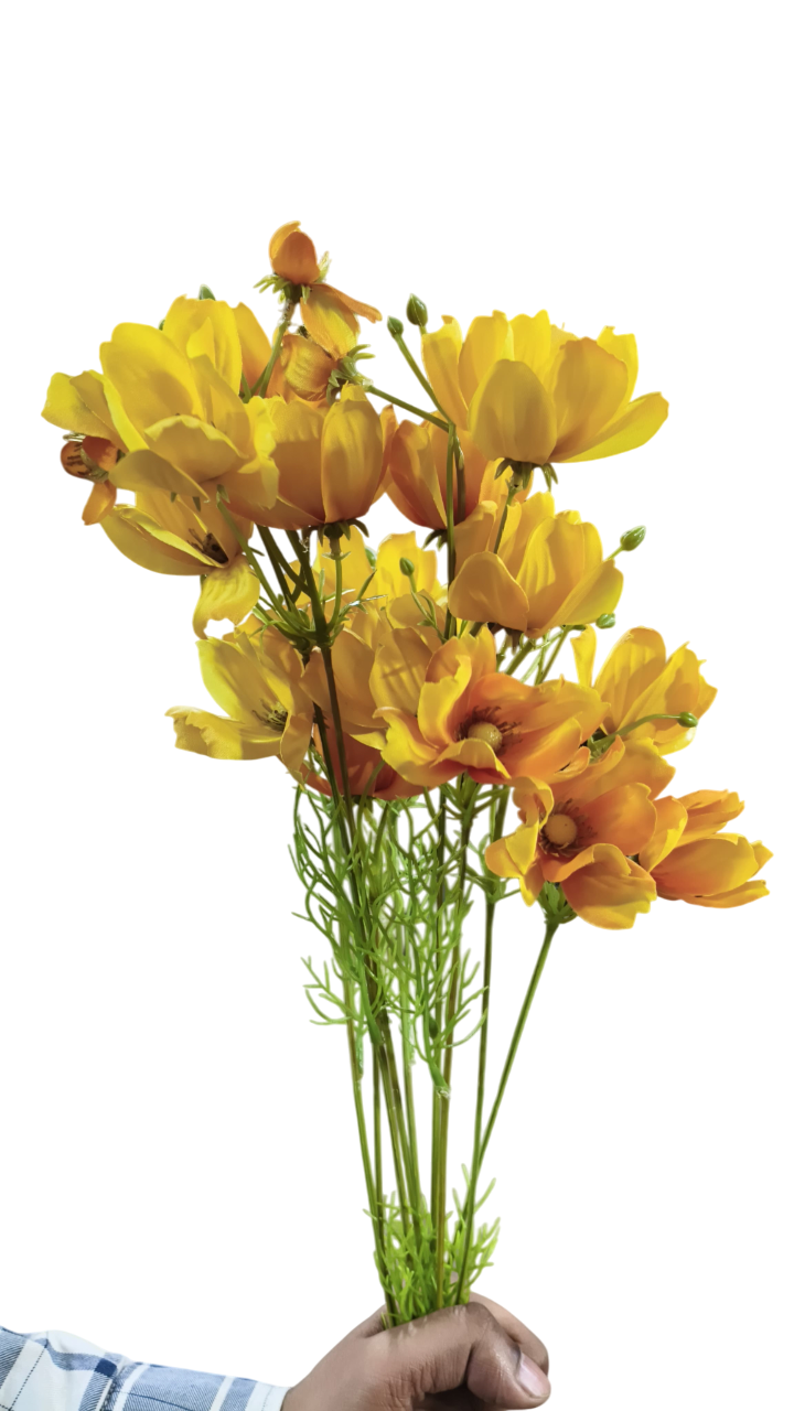 12 Pcs Artificial Daisy Flower Sticks (Yellow)