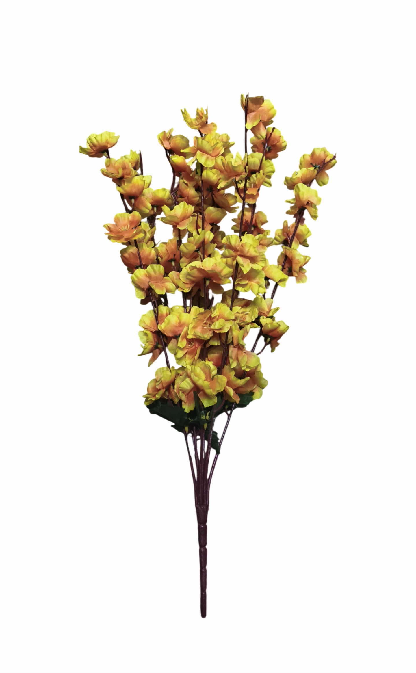 9 Heads Artificial Cherry Blossom Flowers Bunch (Yellow)