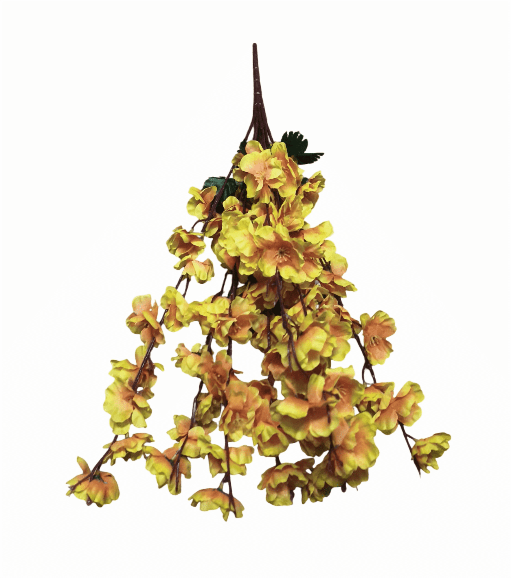 9 Heads Artificial Cherry Blossom Flowers Bunch (Yellow)
