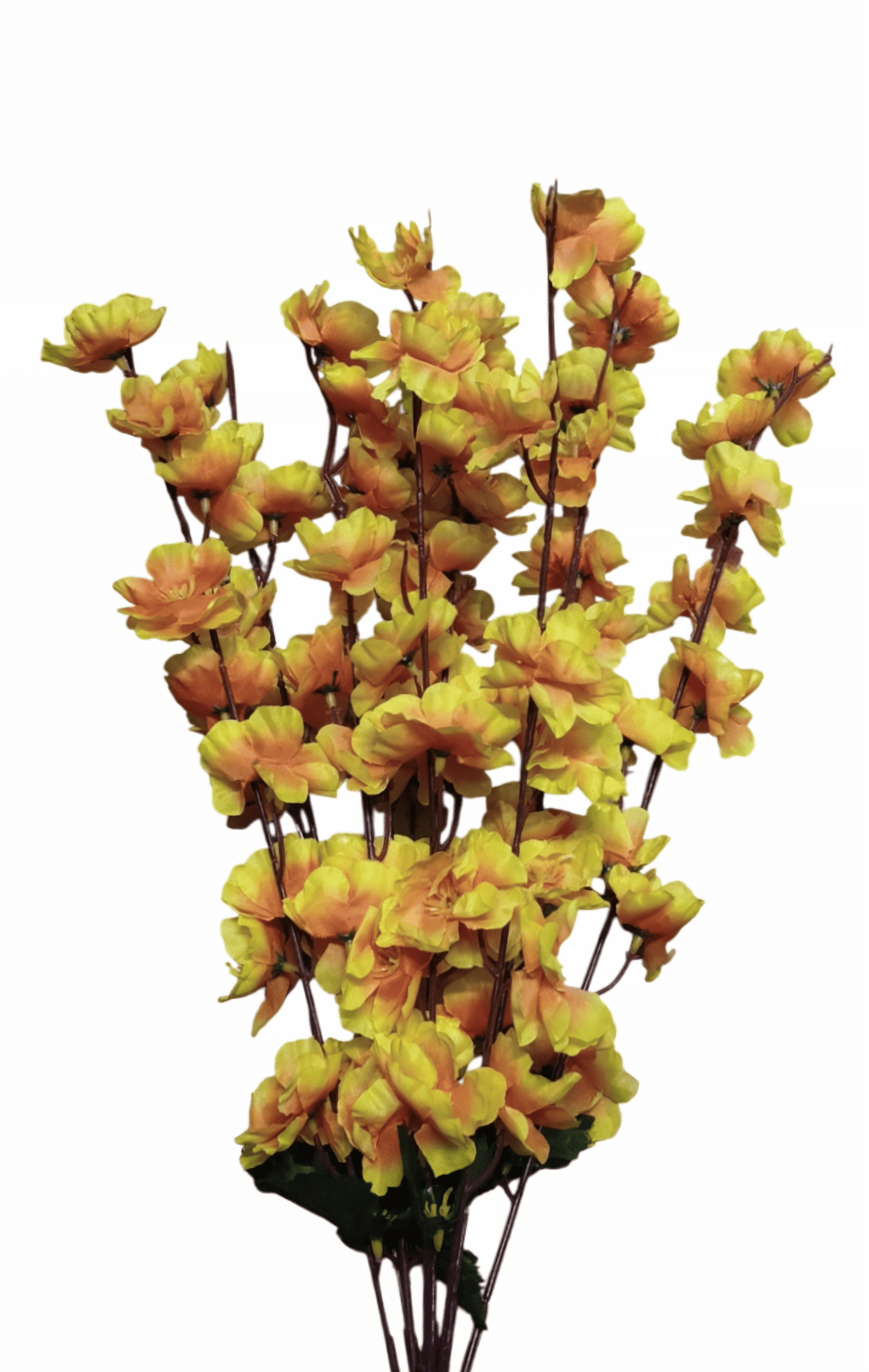 9 Heads Artificial Cherry Blossom Flowers Bunch (Yellow)