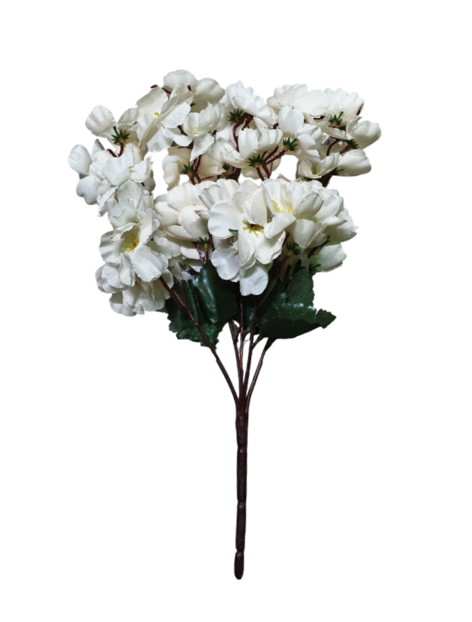 5 Heads Artificial Cherry Blossom Flower Bunches (Off White)