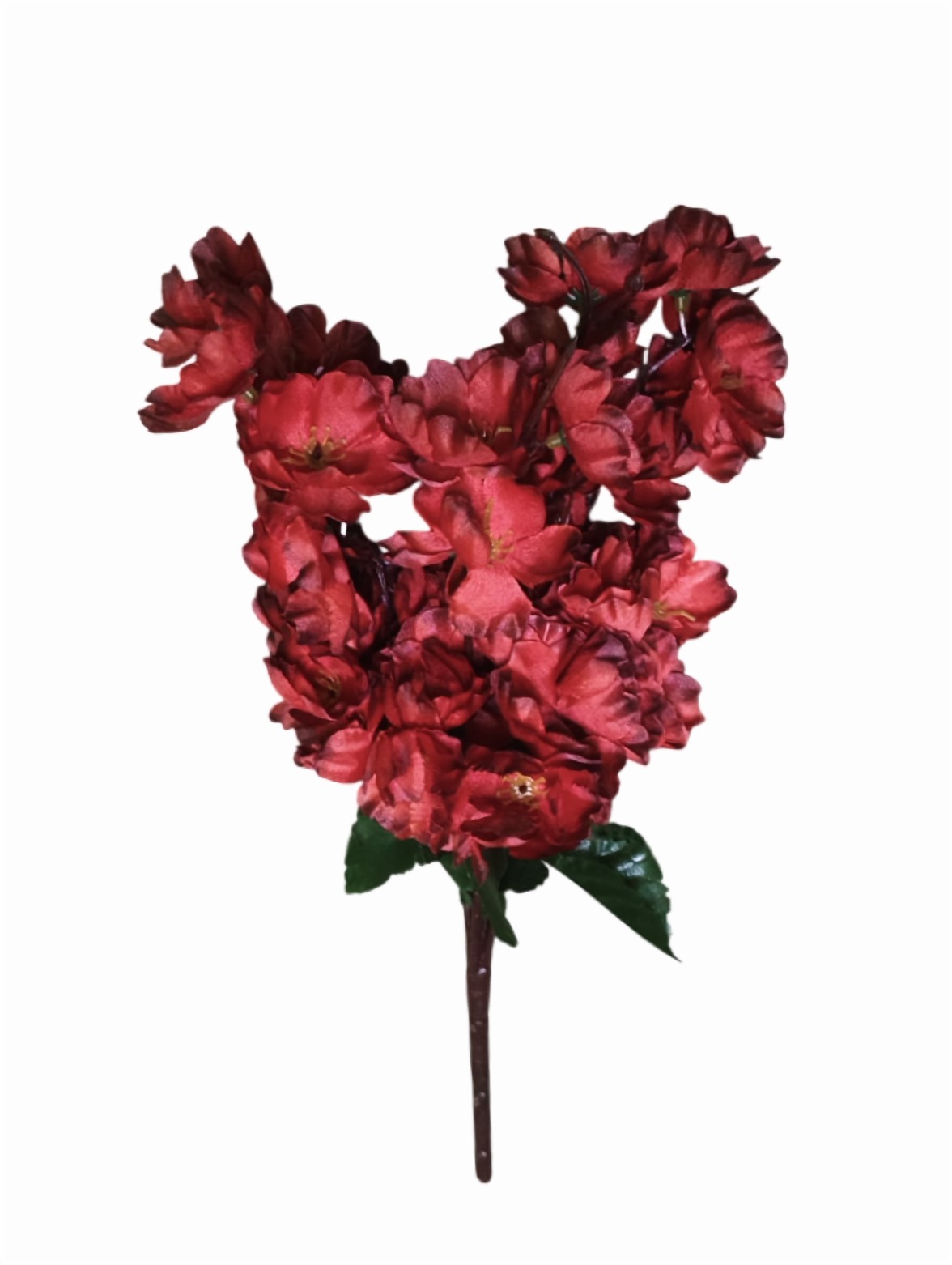 (5 Heads) Artificial Cherry Blossom Flower Bunches (Red)