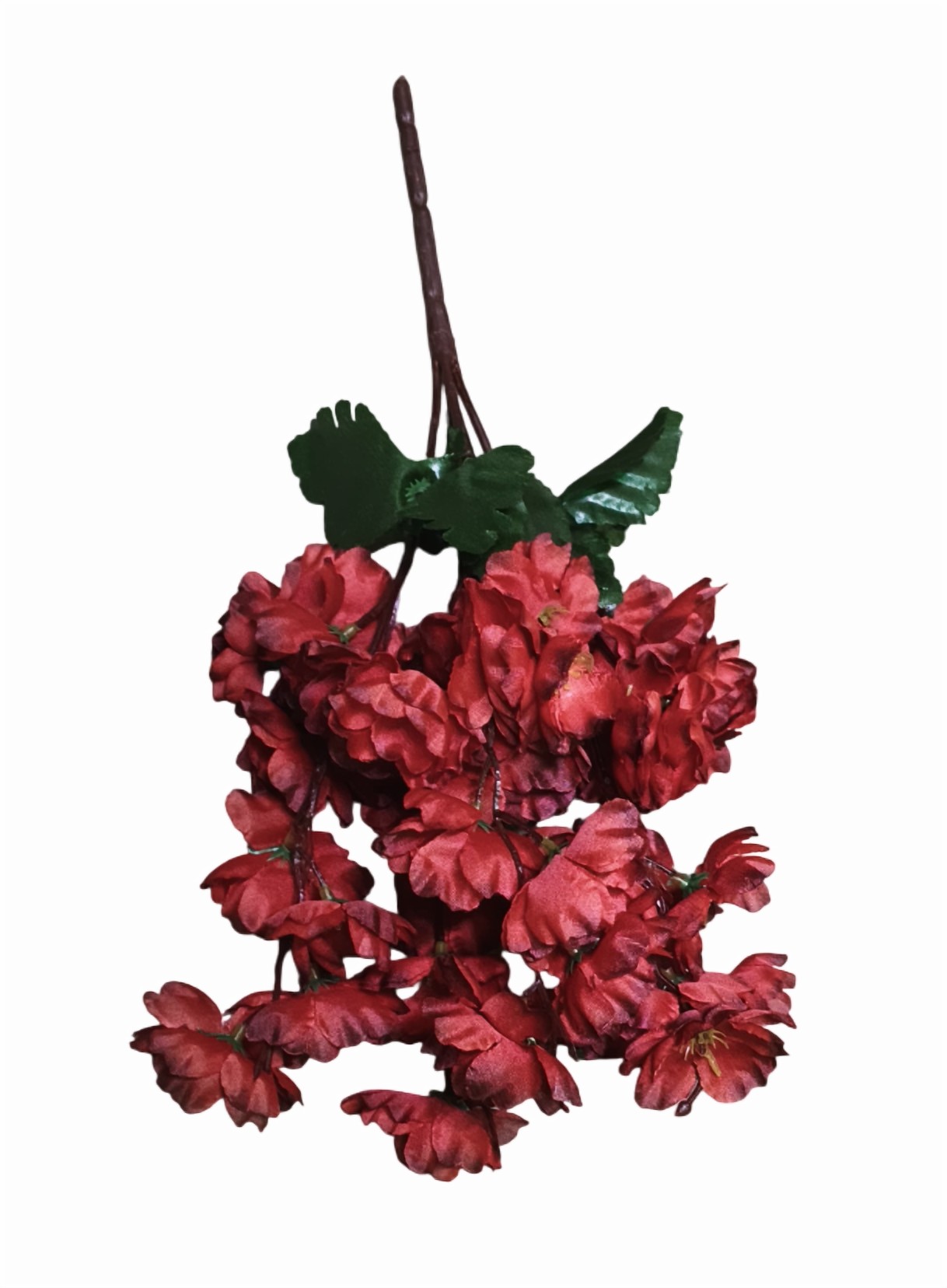 (5 Heads) Artificial Cherry Blossom Flower Bunches (Red)