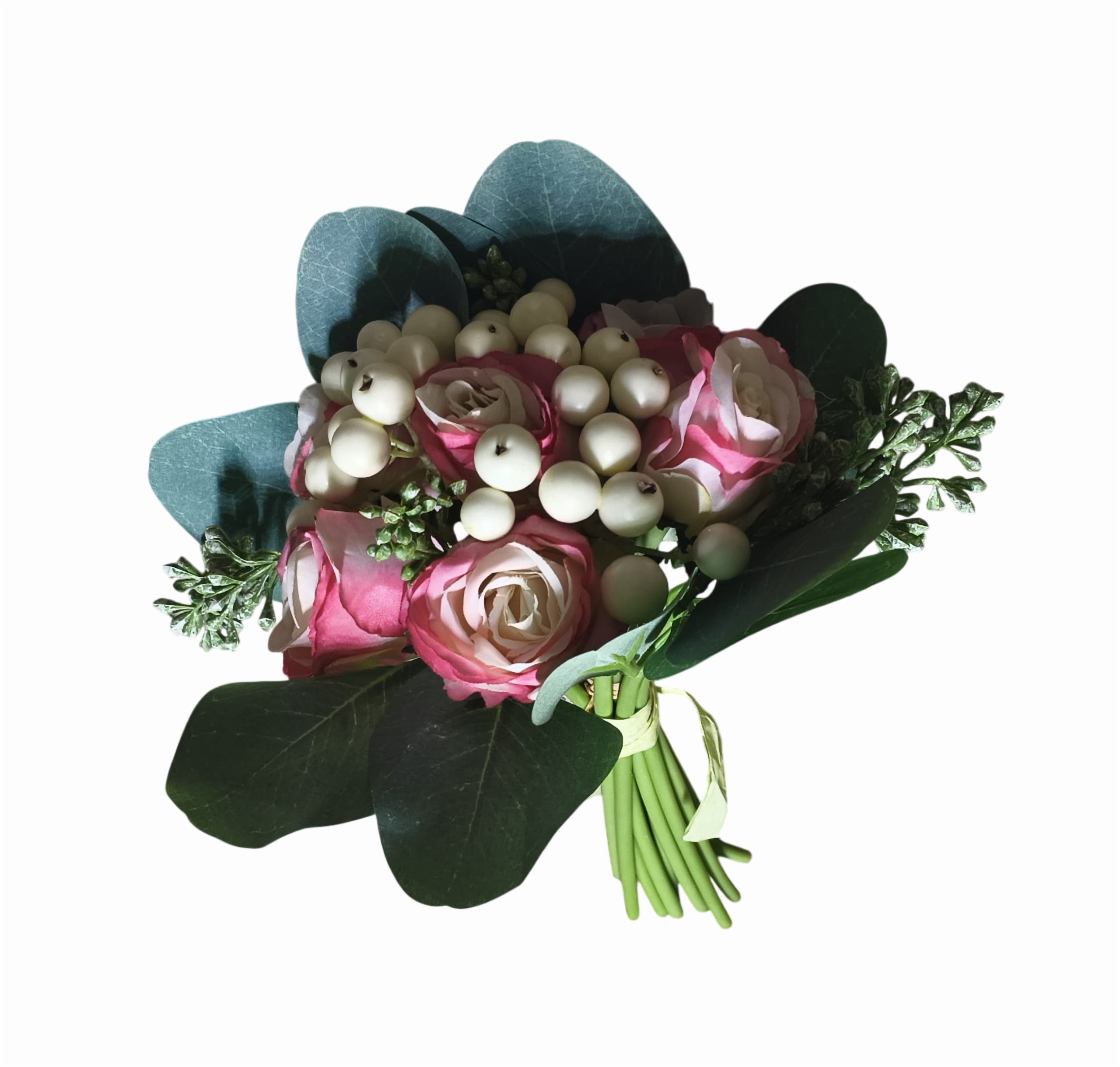 Artificial Rose Flower Bunch (Pink and White)