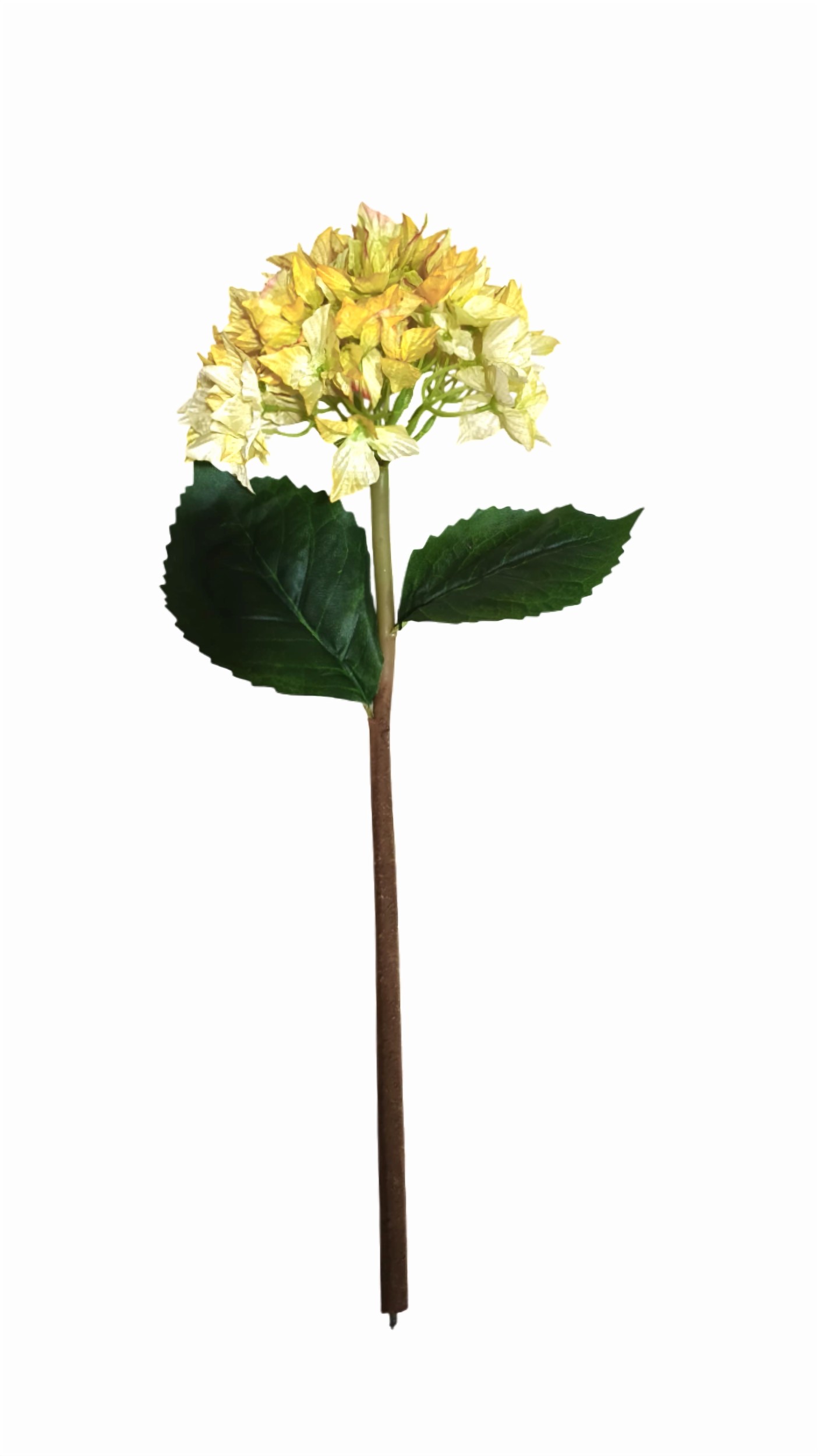 Artificial Hydrangea Flower Stick (Yellow)