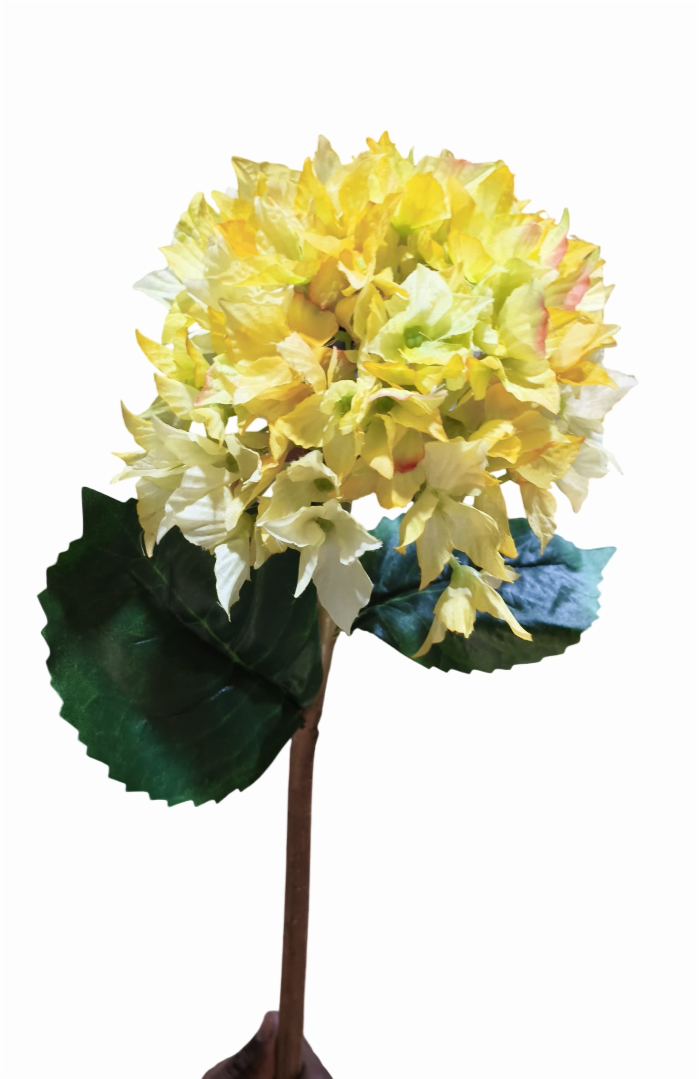 Artificial Hydrangea Flower Stick (Yellow)