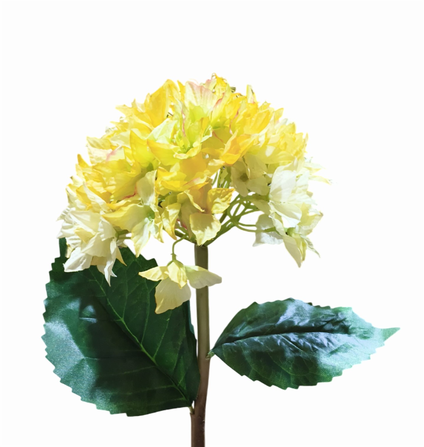 Artificial Hydrangea Flower Stick (Yellow)