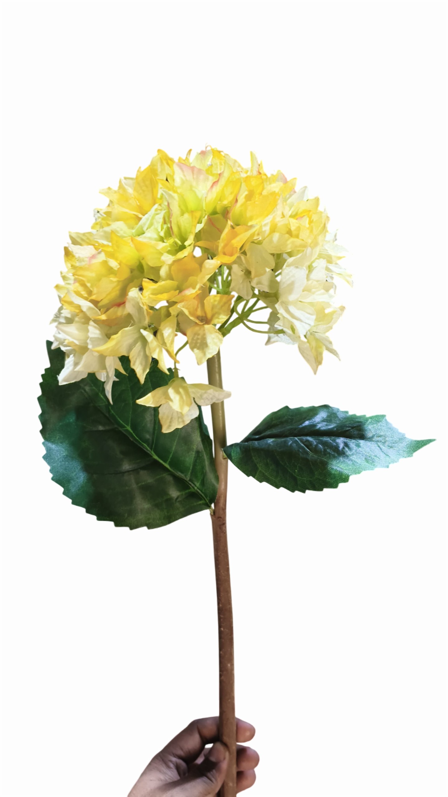 Artificial Hydrangea Flower Stick (Yellow)
