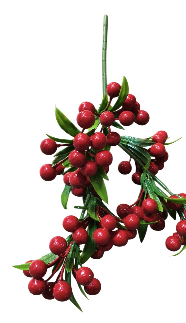Artificial Berry Stem Stick (Red)