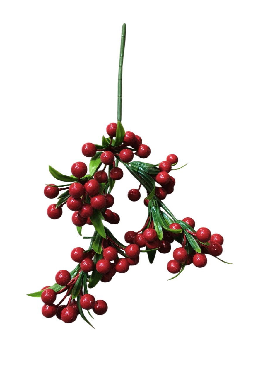 Artificial Berry Stem Stick (Red)