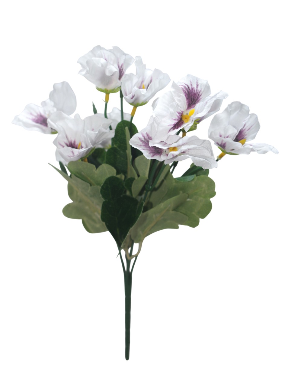 (5 Heads) Small Artificial Flower Bunch (White)