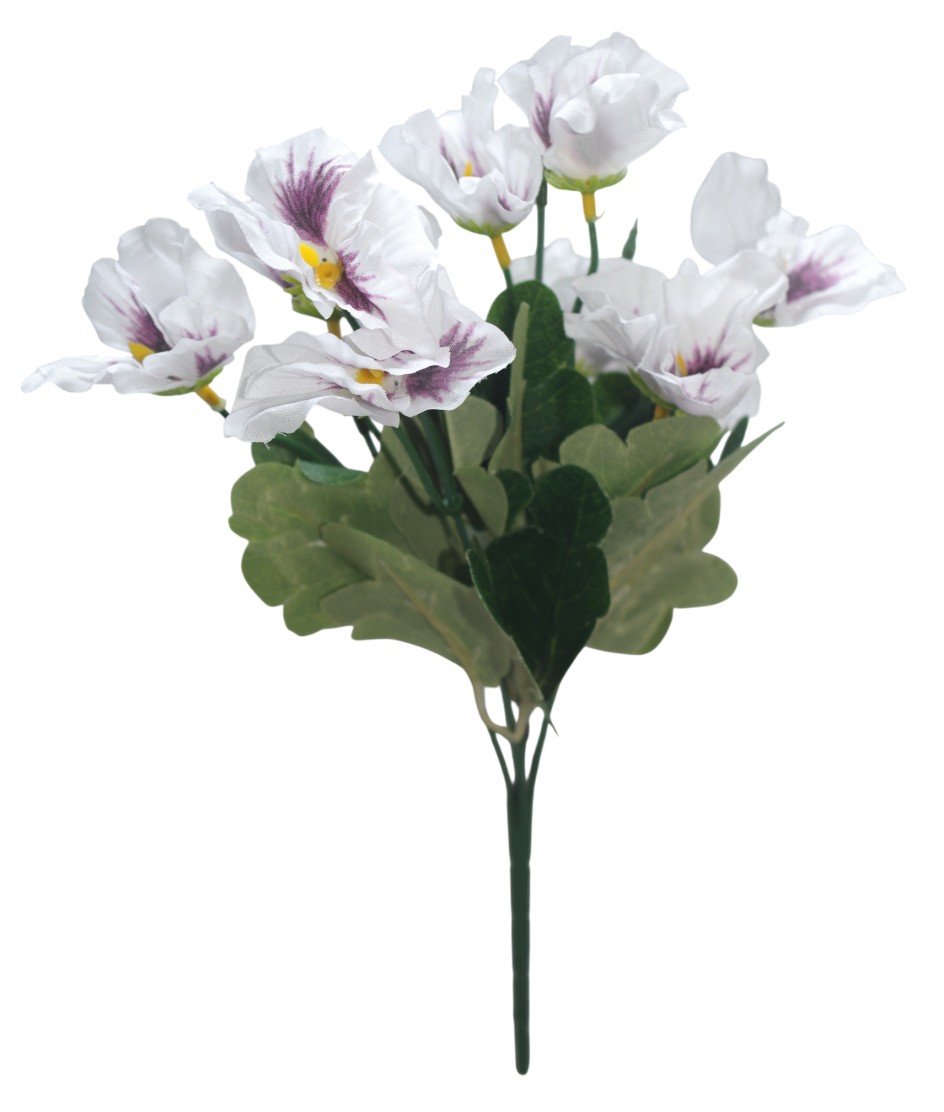 (5 Heads) Small Artificial Flower Bunch (White)