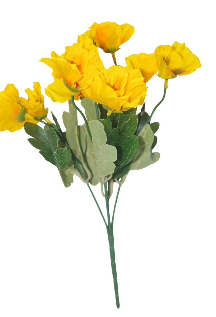 Small Artificial Flower Bunch (Yellow) (5 Heads)