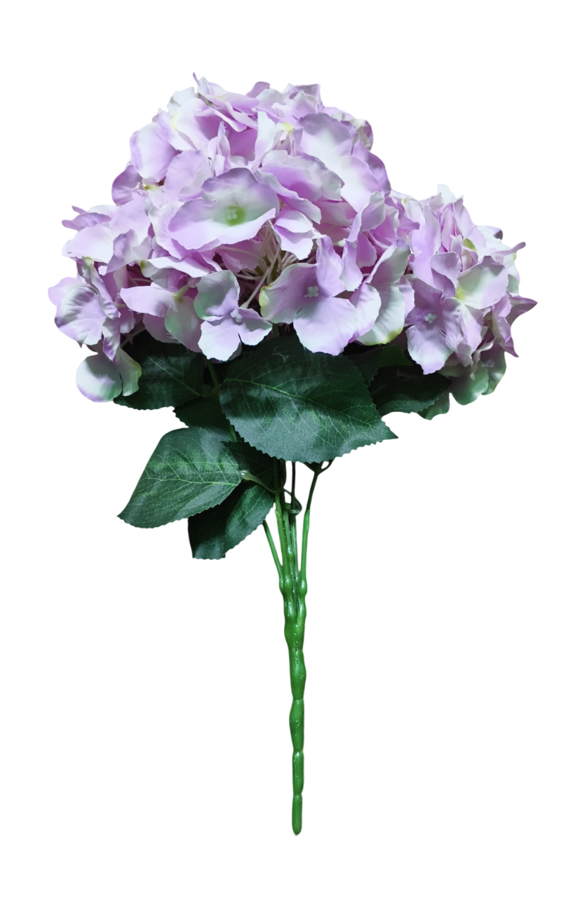 Artificial Hydrangea Flower Bunch (White and Purple) (5 Heads)