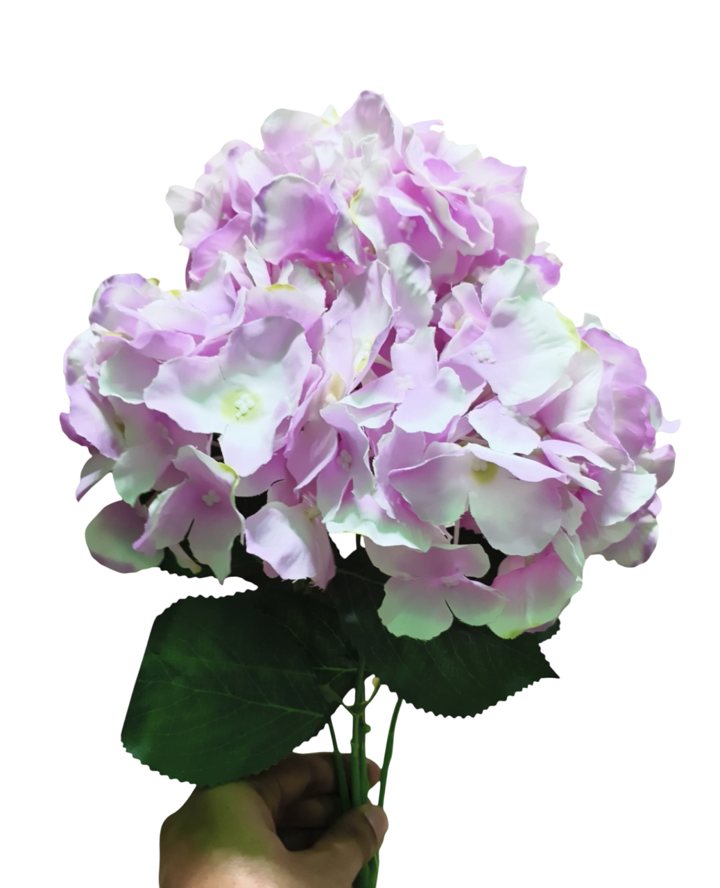 Artificial Hydrangea Flower Bunch (White and Purple) (5 Heads)