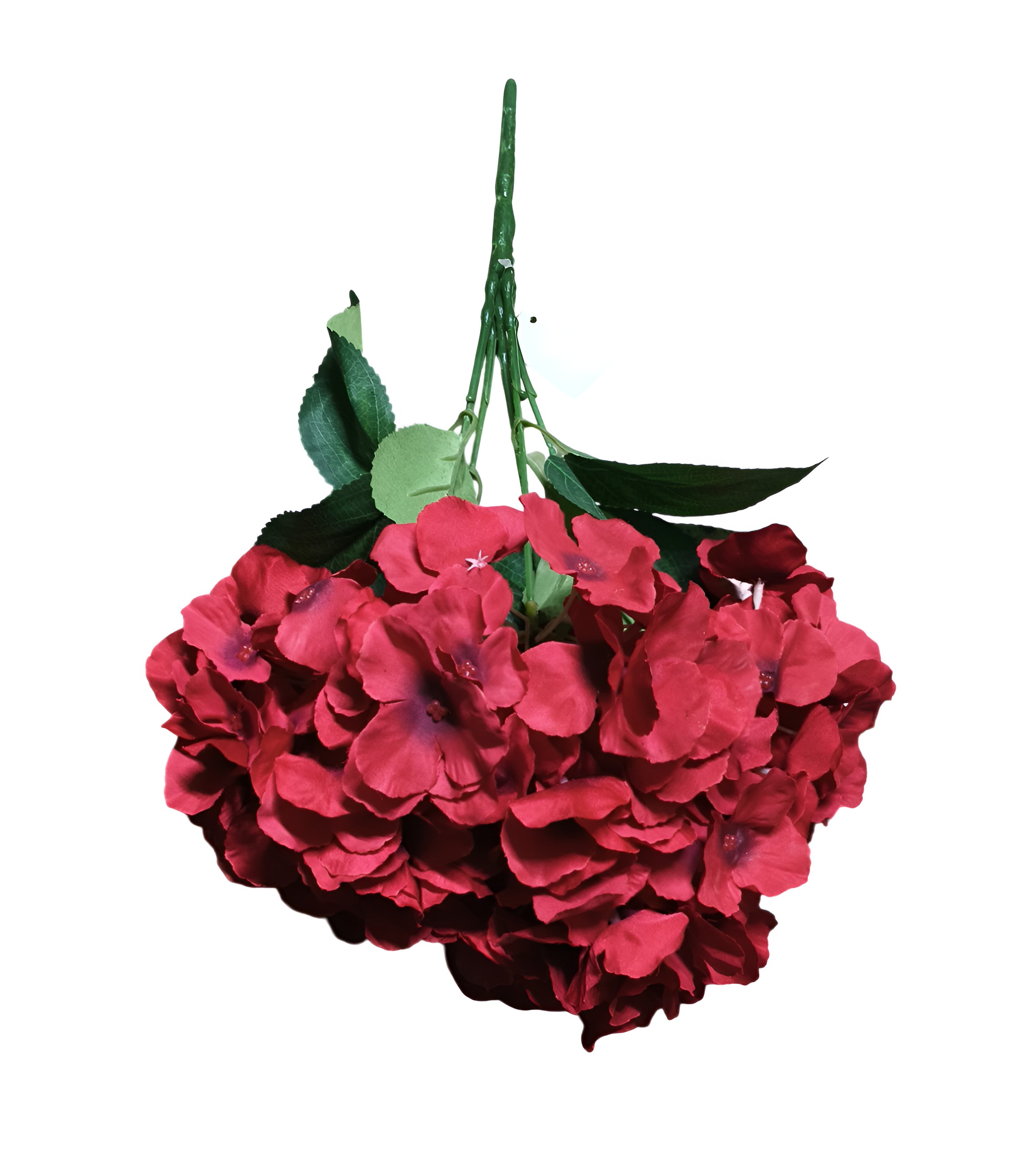 (5 Heads) Artificial Hydrangea Flower Bunch (Red)