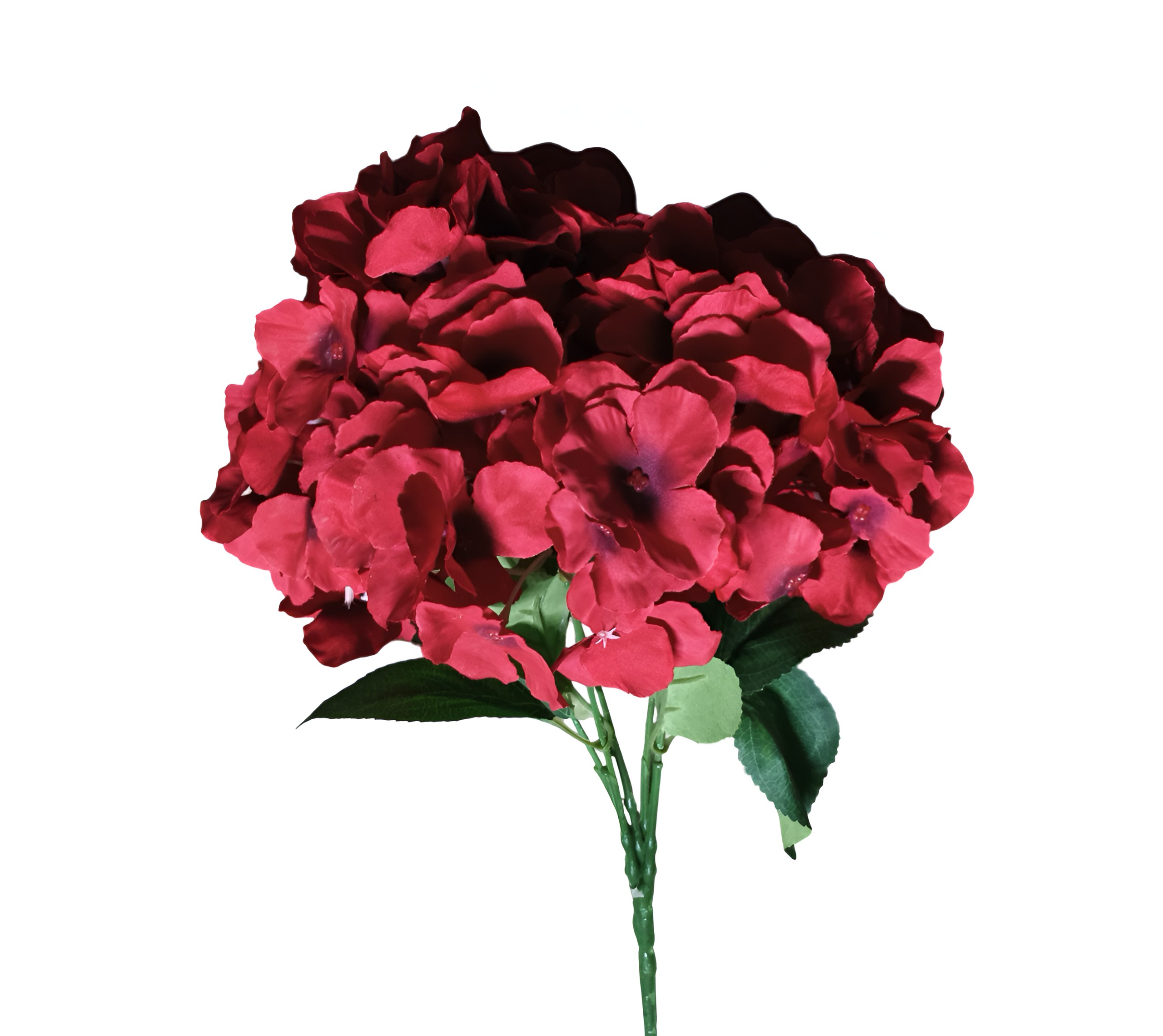 (5 Heads) Artificial Hydrangea Flower Bunch (Red)