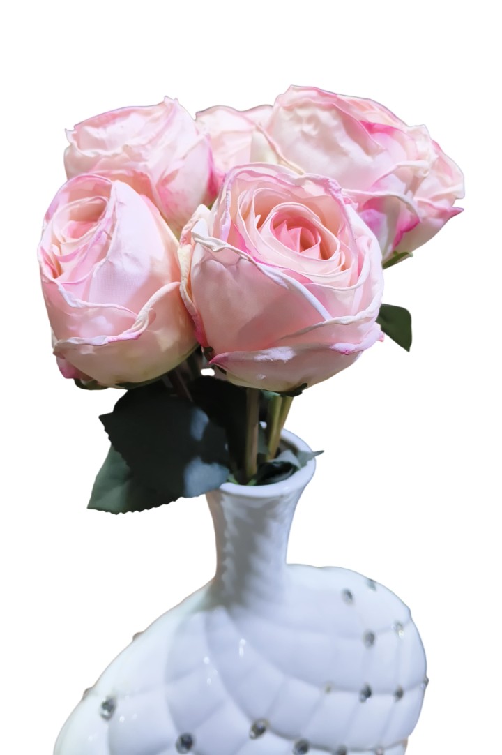 Artificial Dry Rose Flower Sticks (Pink) (Without Pot)