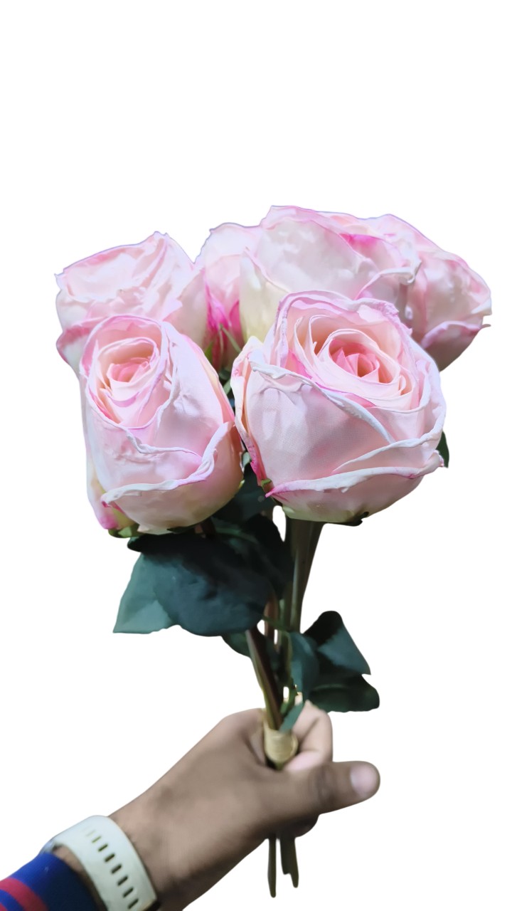 Artificial Dry Rose Flower Sticks (Pink) (Without Pot)