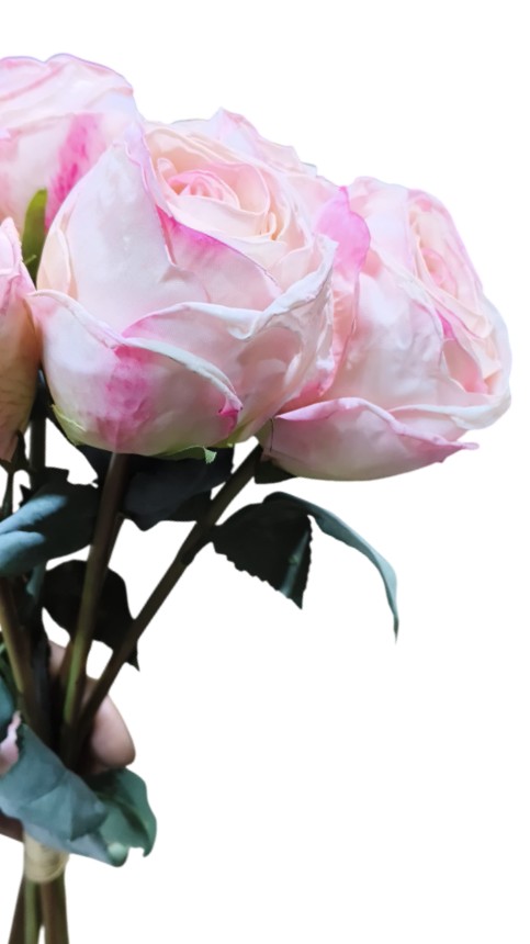 Artificial Dry Rose Flower Sticks (Pink) (Without Pot)