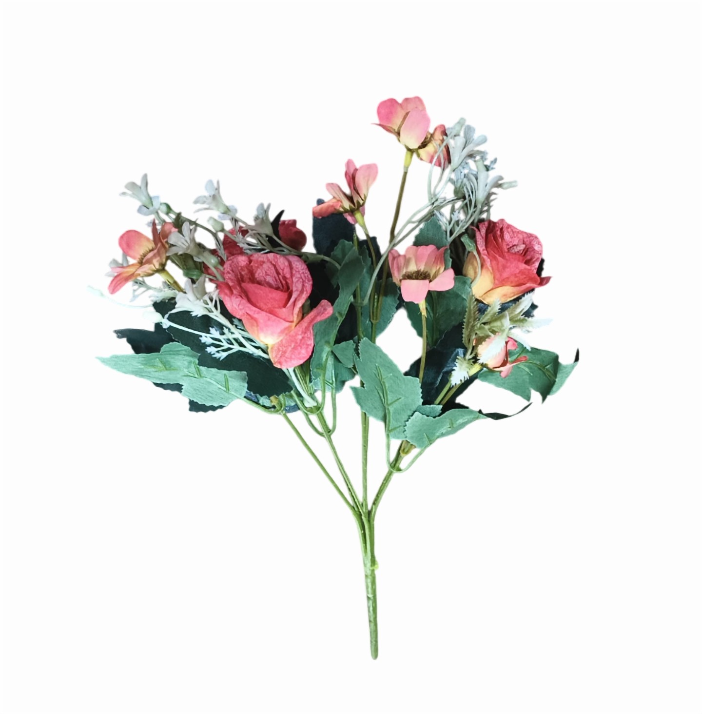 Artificial Rose Flower Bunch (Red)