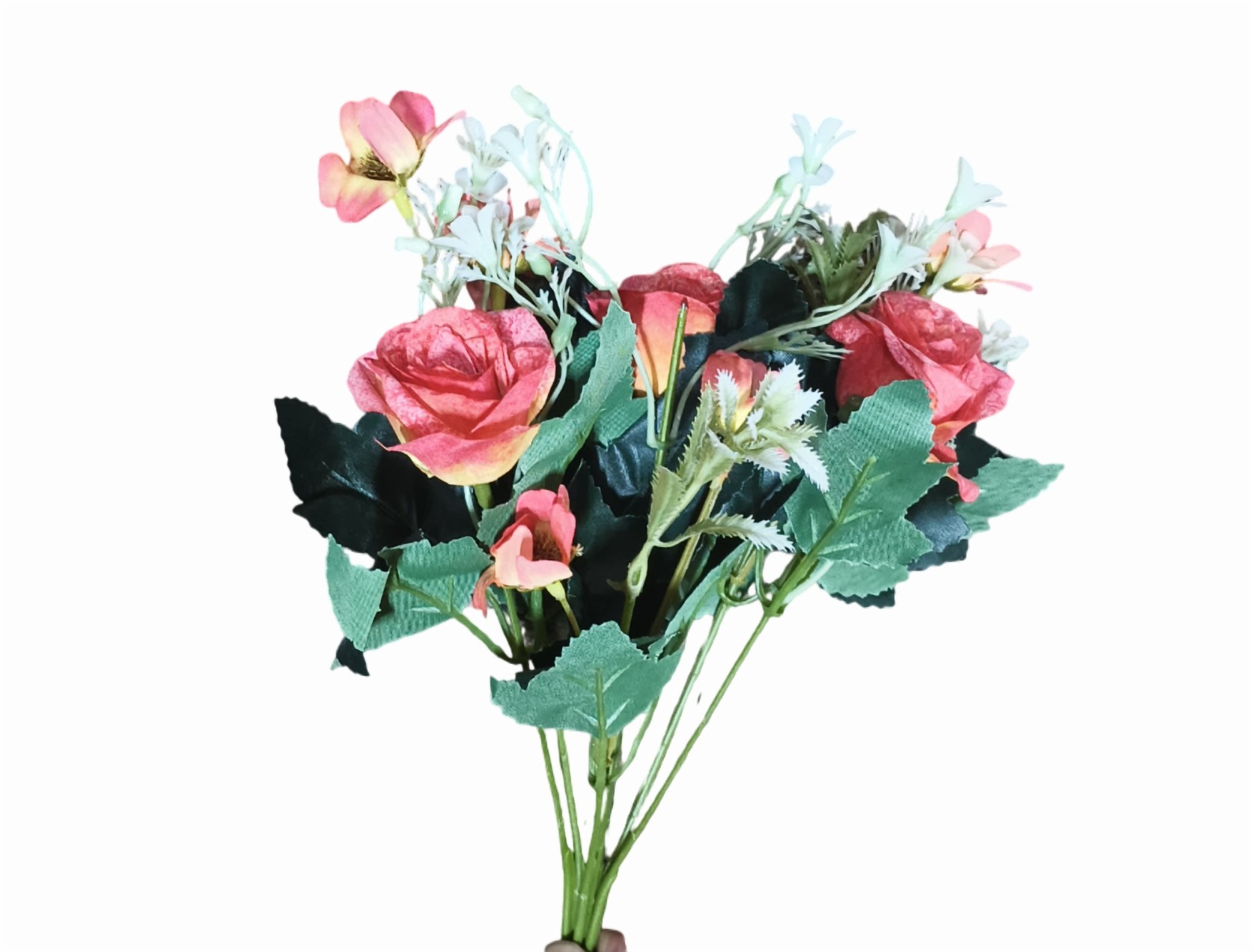 Artificial Rose Flower Bunch (Red)