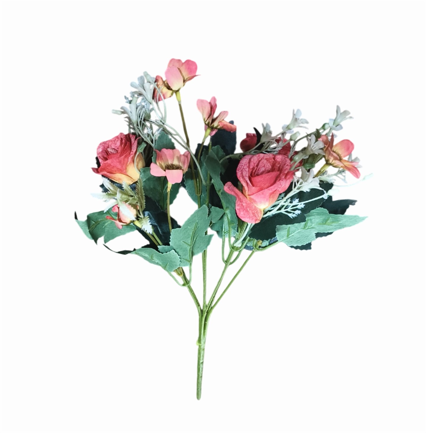 Artificial Rose Flower Bunch (Red)