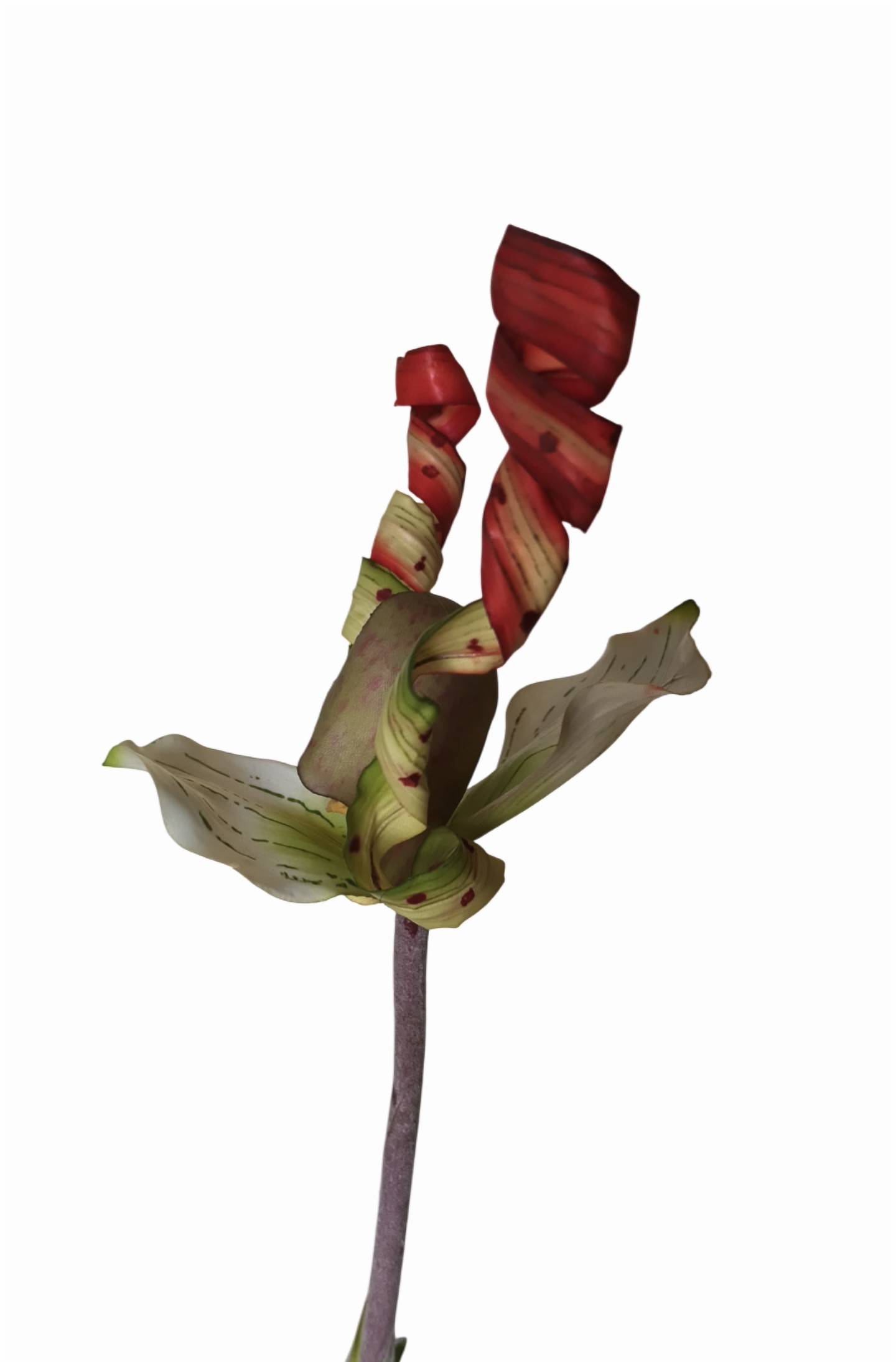 Artificial Butterfly Flower Stick (Red) (Without Pot)