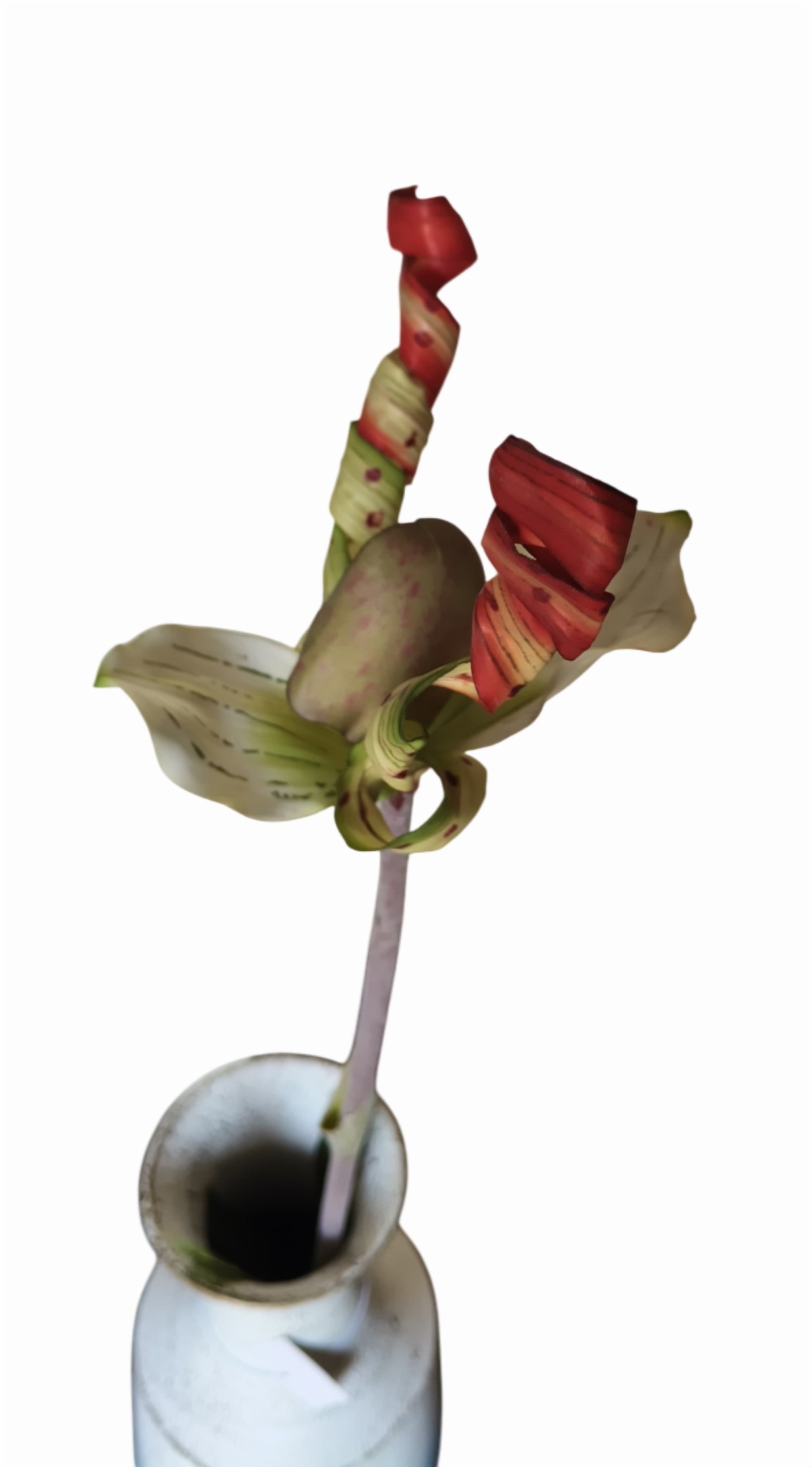 Artificial Butterfly Flower Stick (Red) (Without Pot)