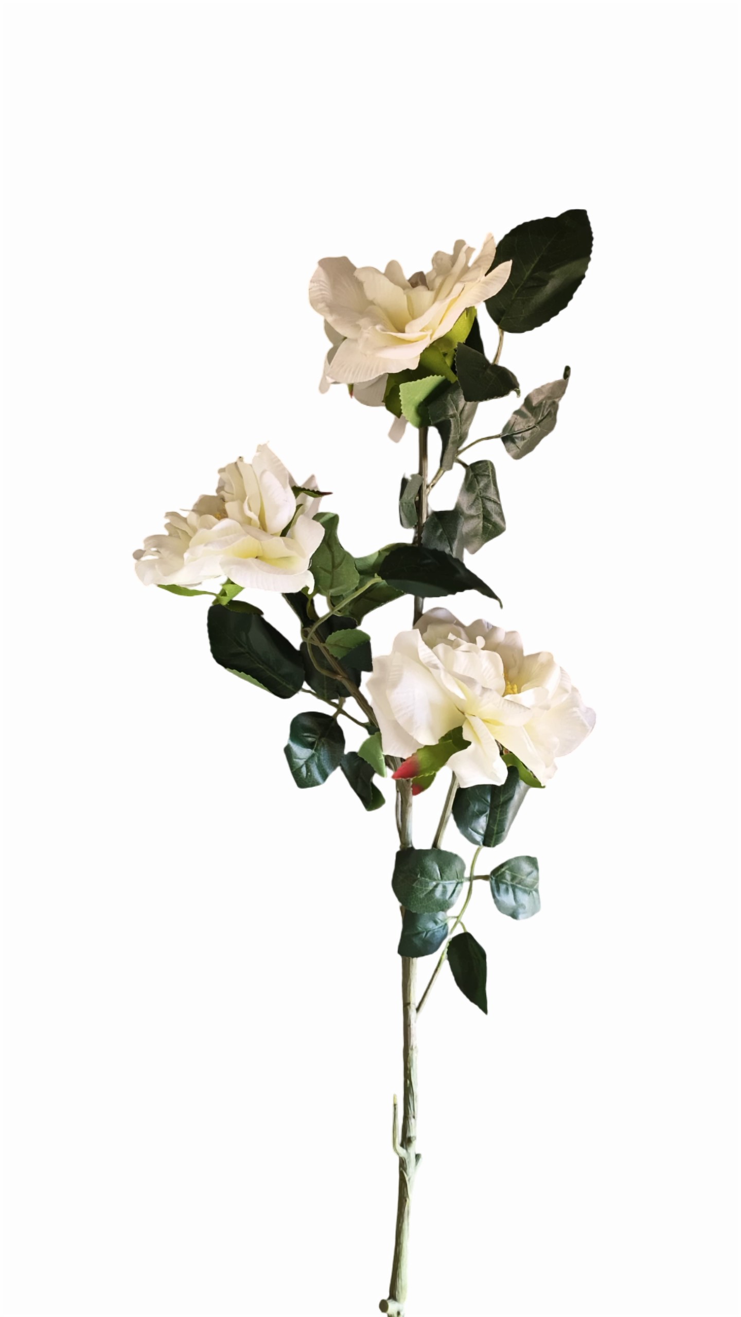 Artificial Rose Flower Stick (Off White) (Without Pot)