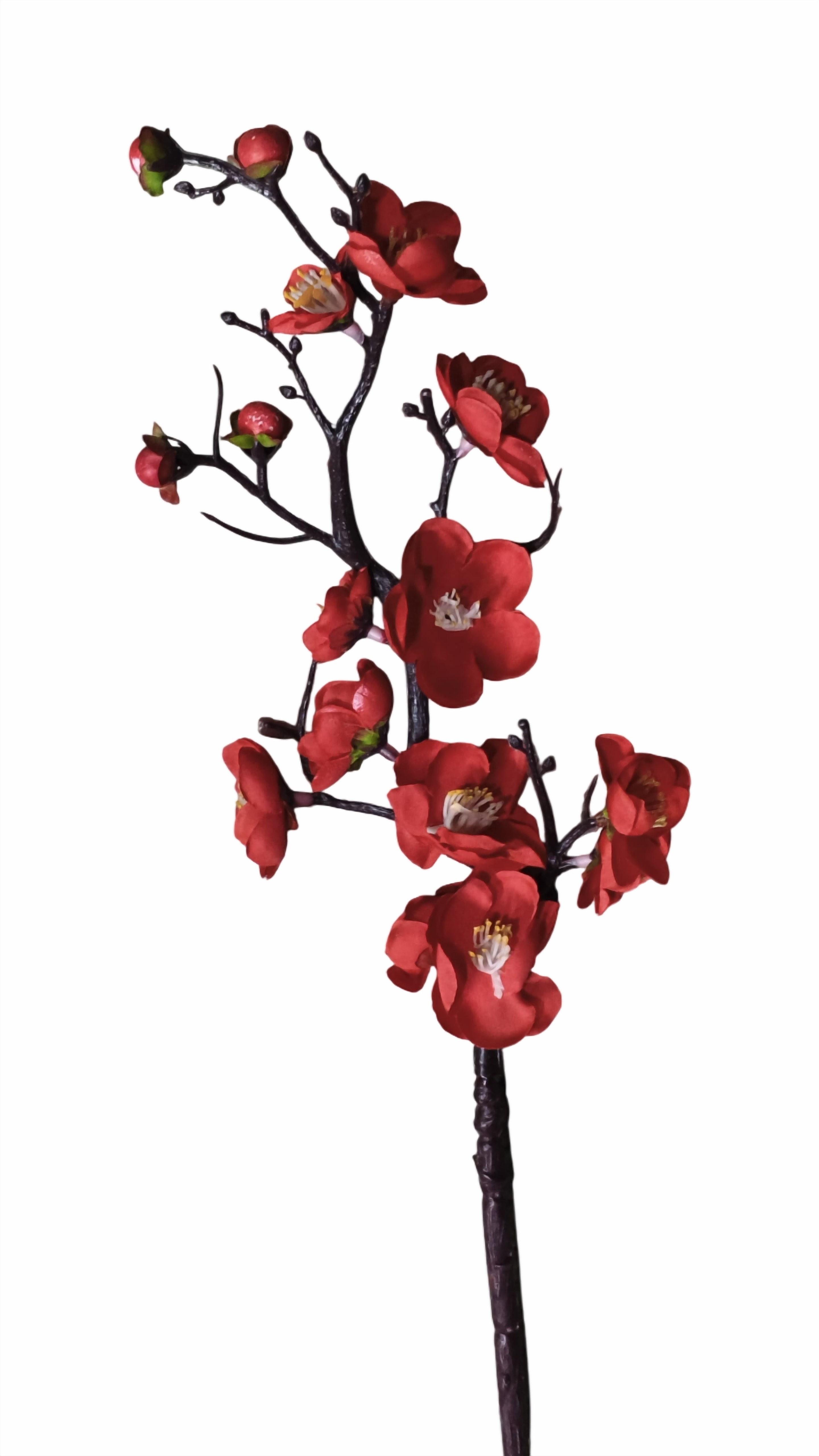 Artificial Cherry Blossom Flower Stick (Red)
