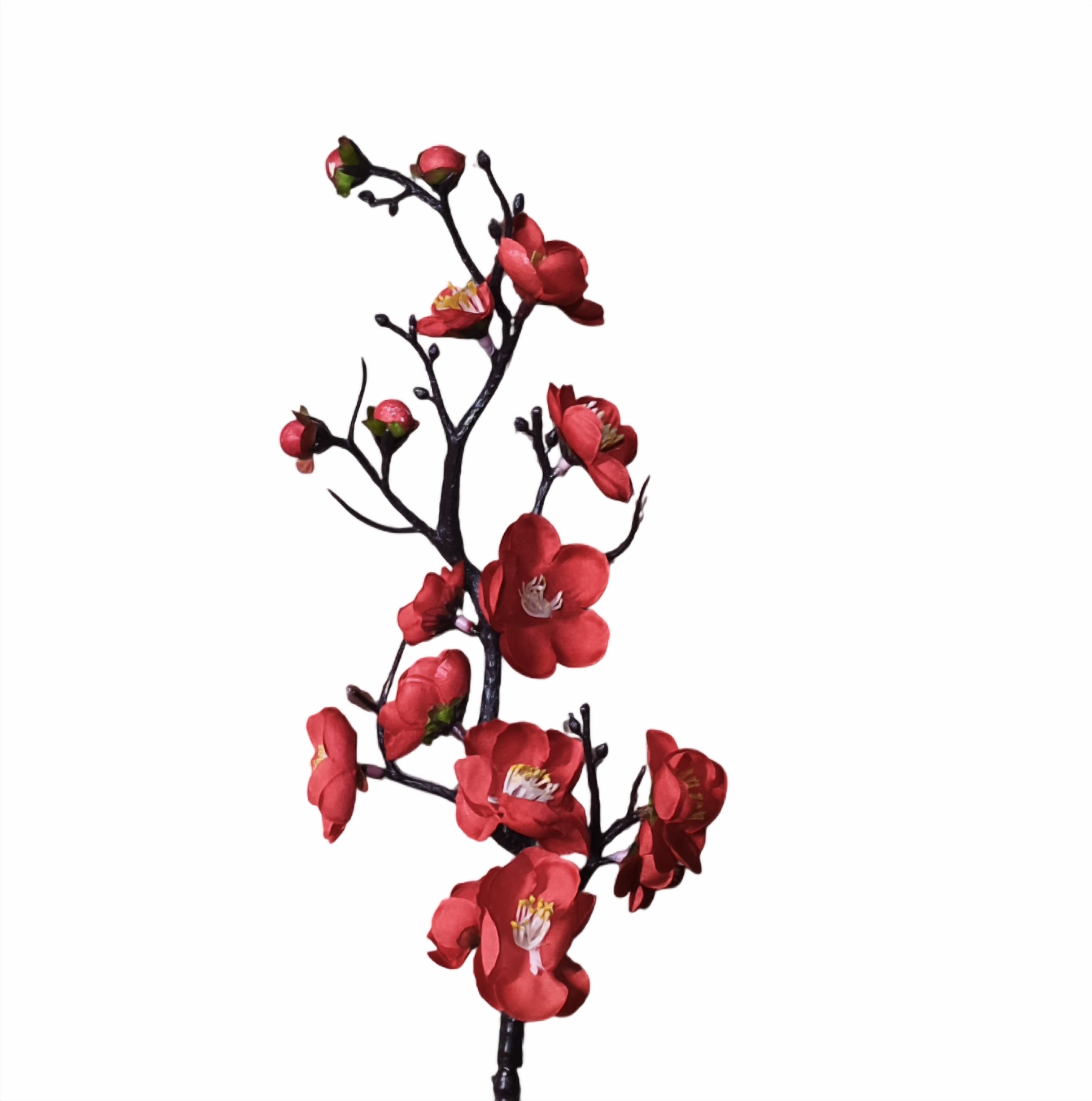Artificial Cherry Blossom Flower Stick (Red)