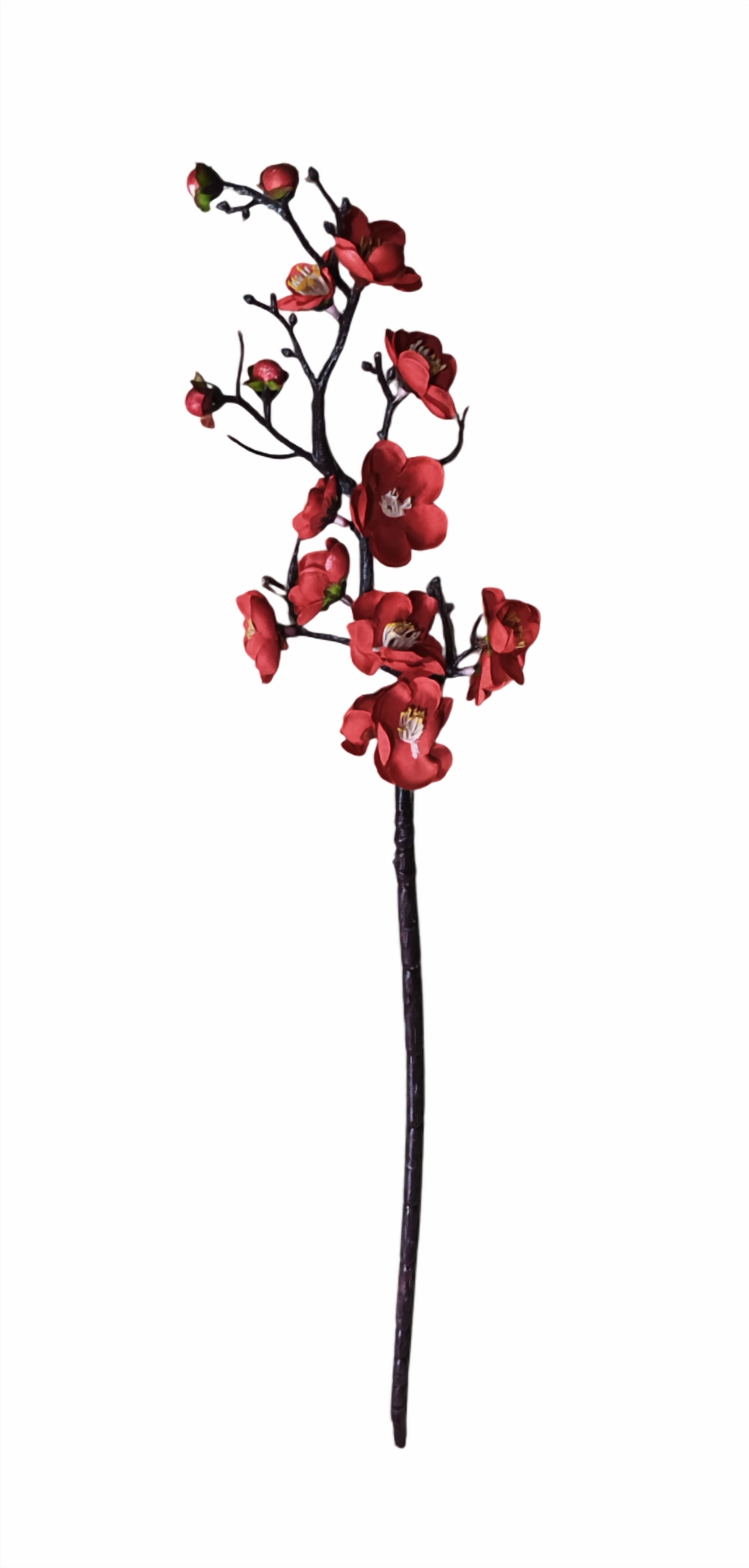 Artificial Cherry Blossom Flower Stick (Red)