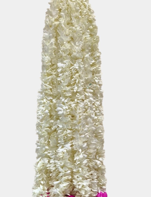 (2.5 Feet, 10 Pcs) Artificial Off White Lotus Buds Jasmine Flower Hanging