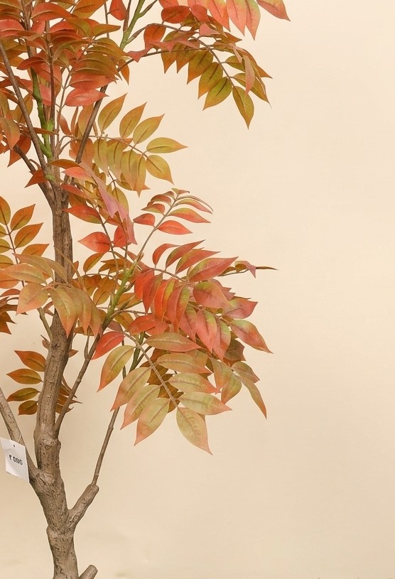 (5 Ft) Artificial Autumn Minimalist Sumac Tree (Orange) (Without Pot)