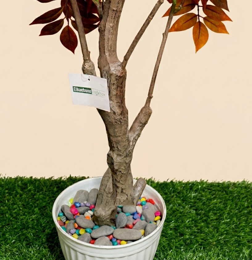 (5 Ft) Artificial Autumn Minimalist Sumac Tree (Orange) (Without Pot)