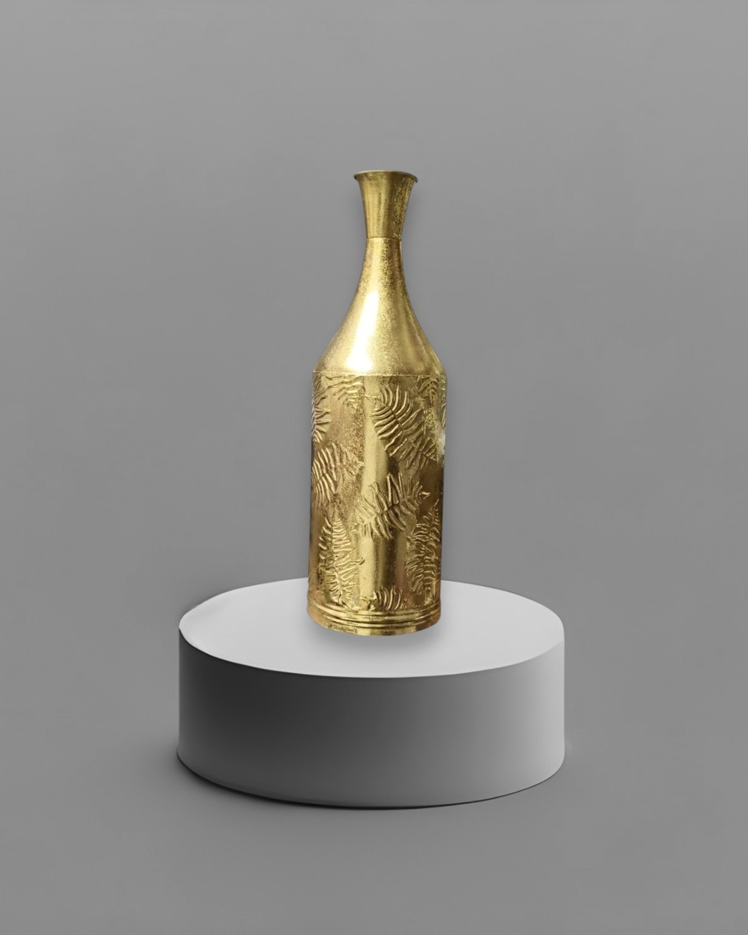 Antique Gold Iron Bottle Vase
