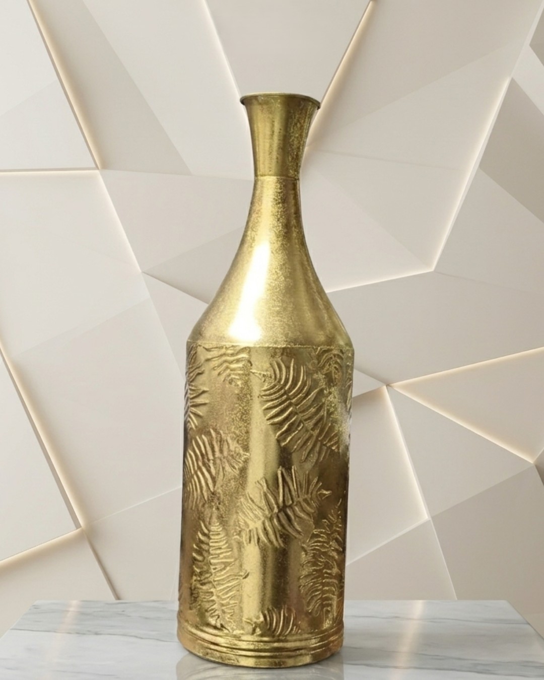 Antique Gold Iron Bottle Vase