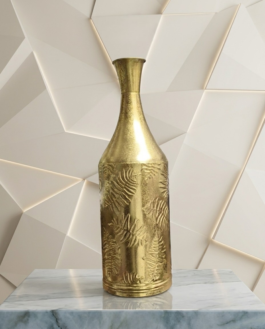 Antique Gold Iron Bottle Vase
