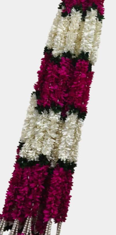 Artificial Dark Pink Flower Garland Hangings (4 Feet)