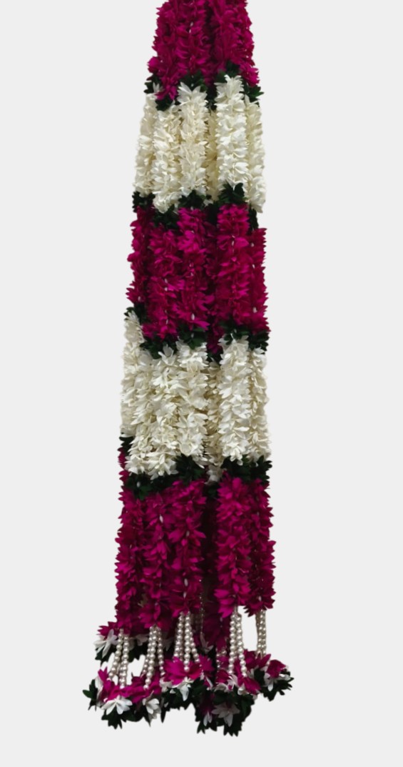 Artificial Dark Pink Flower Garland Hangings (4 Feet)