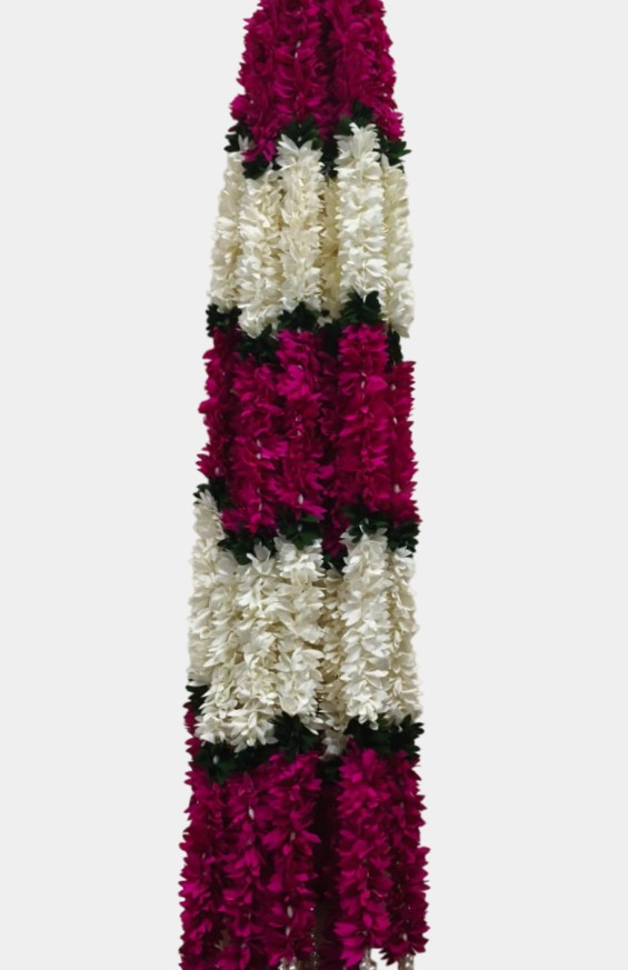 Artificial Dark Pink Flower Garland Hangings (4 Feet)