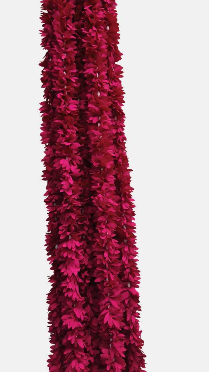 Artificial Dark Pink Flowers Garland Wall Hanging (5.5 Feet 10 Pcs)
