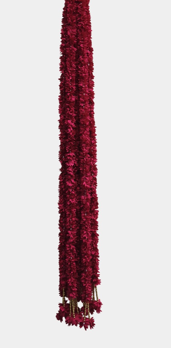 Artificial Dark Pink Flowers Garland Wall Hanging (5.5 Feet 10 Pcs)