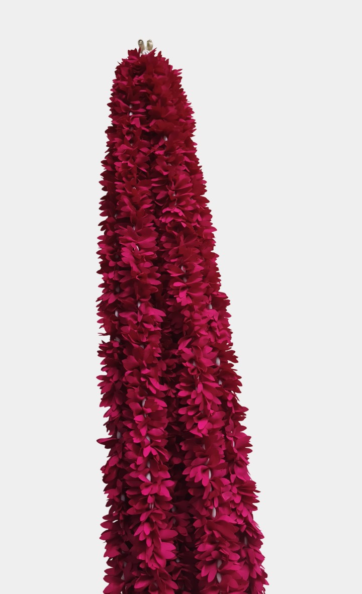Artificial Dark Pink Flowers Garland Wall Hanging (5.5 Feet 10 Pcs)