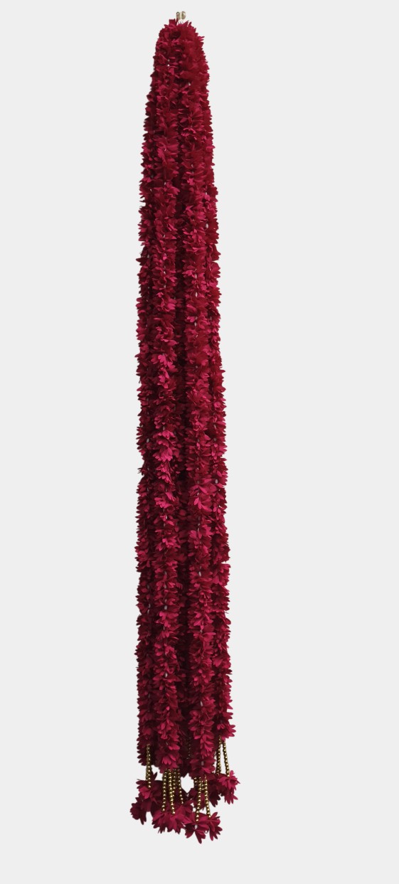 Artificial Dark Pink Flowers Garland Wall Hanging (5.5 Feet 10 Pcs)